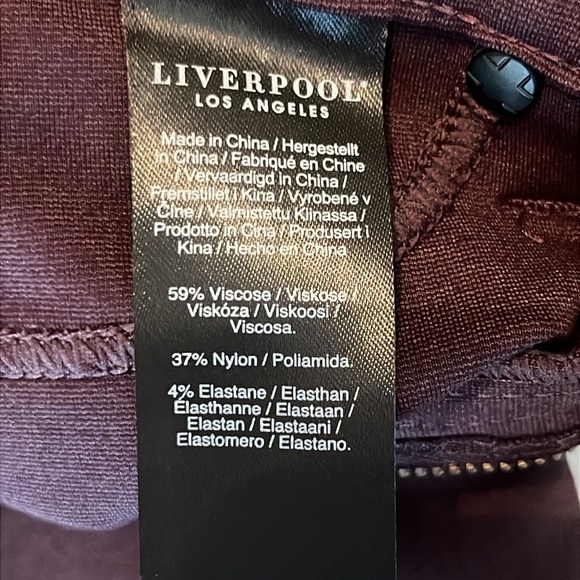 Liverpool Petite Madonna Skinny Crop Pants in Aubergine Size 10/30P - Picture 9 of 13